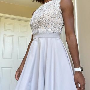 Gray Lace Dress